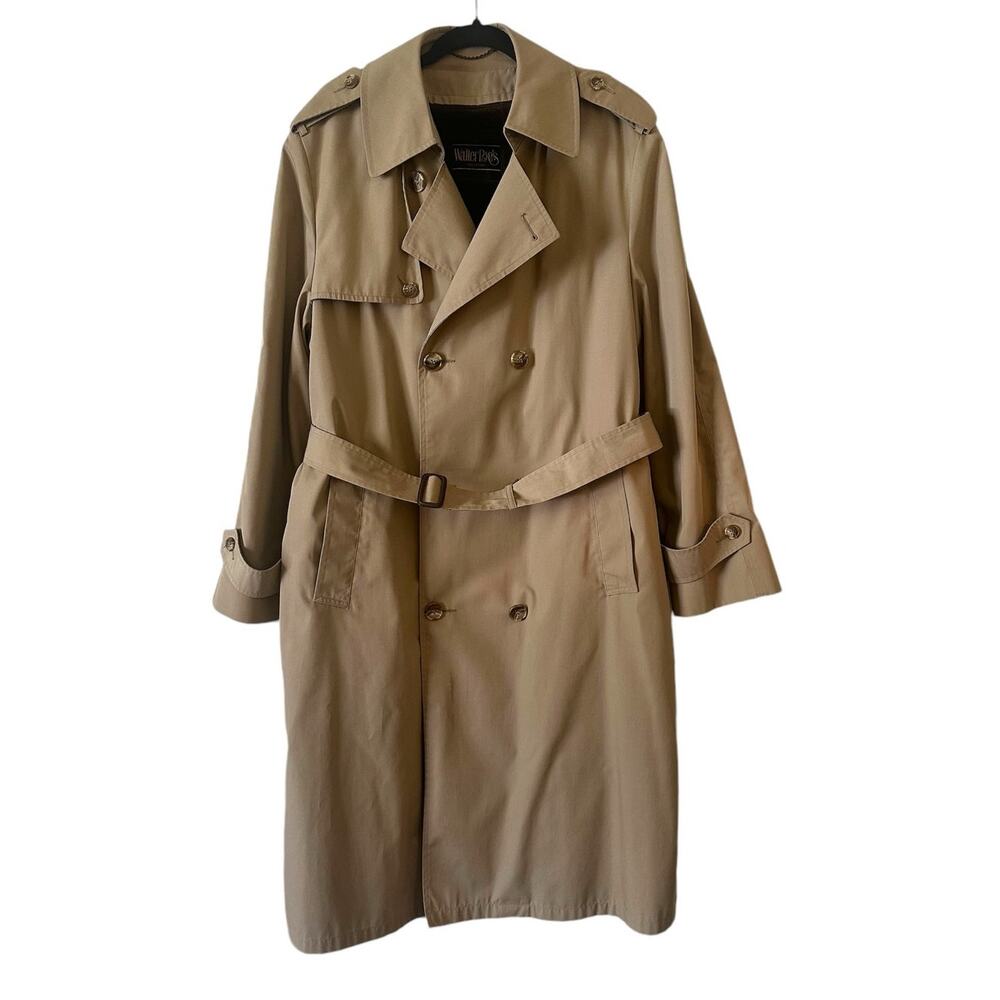 Vintage Walter Pye’s Trench Coat Men's Size 42/44 Full Removable Liner Tan Khaki